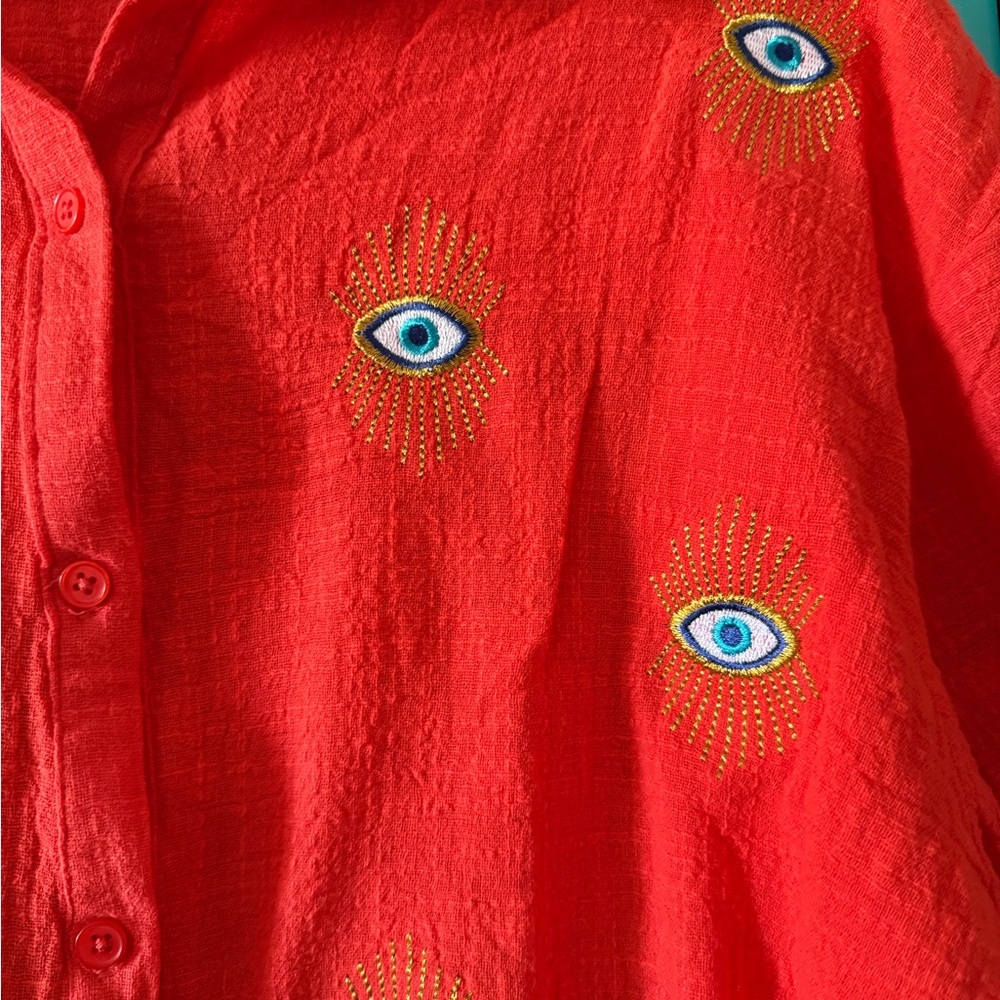 Red Embroidered Shirt - Picture 3 of 3